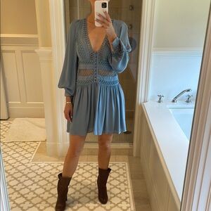 Free People Blue Long Sleeve Dress